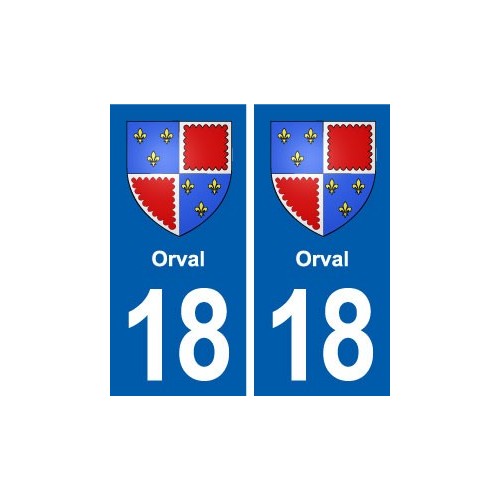 18 Orval blason autocollant plaque ville sticker