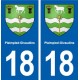 18 Plaimpied-Givaudins blason autocollant plaque ville sticker