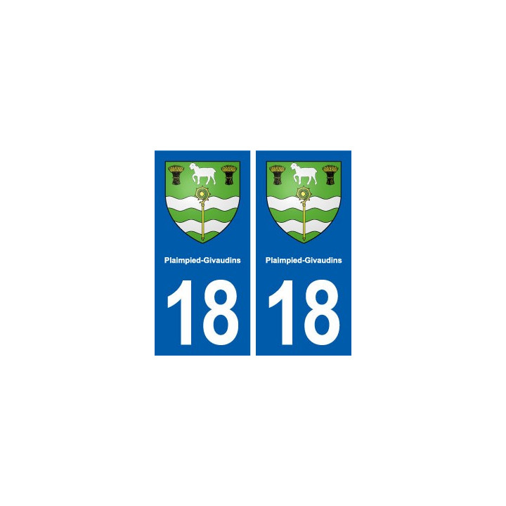 18 Plaimpied-Givaudins blason autocollant plaque ville sticker