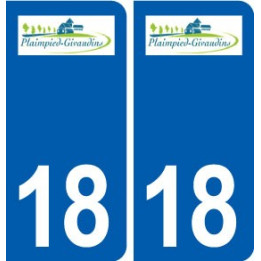 18 Plaimpied-Givaudins logo autocollant plaque ville sticker