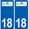 18 Plaimpied-Givaudins logo autocollant plaque ville sticker