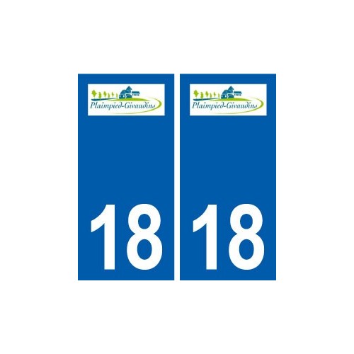 18 Plaimpied-Givaudins logo autocollant plaque ville sticker