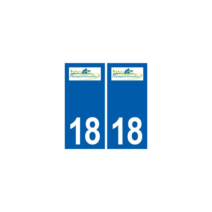 18 Plaimpied-Givaudins logo autocollant plaque ville sticker