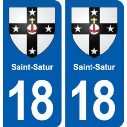 18 Saint-Satur blason autocollant plaque ville sticker