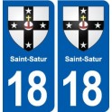 18 Saint-Satur blason autocollant plaque ville sticker