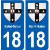 18 Saint-Satur blason autocollant plaque ville sticker