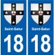 18 Saint-Satur blason autocollant plaque ville sticker