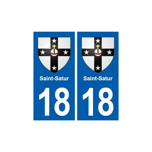 18 Saint-Satur blason autocollant plaque ville sticker