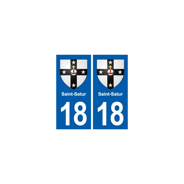 18 Saint-Satur blason autocollant plaque ville sticker