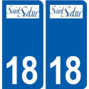 18 Saint-Satur logo autocollant plaque ville sticker