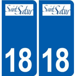 18 Saint-Satur logo autocollant plaque ville sticker