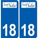 18 Saint-Satur logo autocollant plaque ville sticker