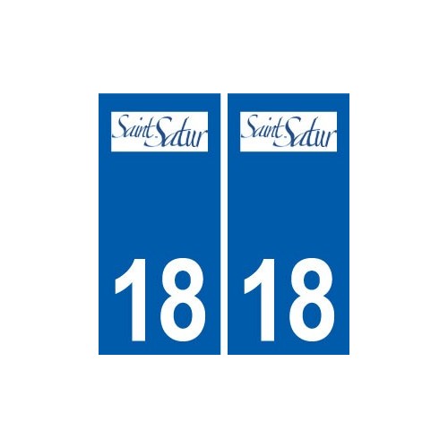 18 Saint-Satur logo autocollant plaque ville sticker