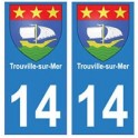 14 Trouville-sur-Mer ville autocollant plaque