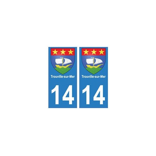 14 Trouville-sur-Mer ville autocollant plaque
