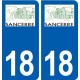 18 Sancerre logo autocollant plaque ville sticker