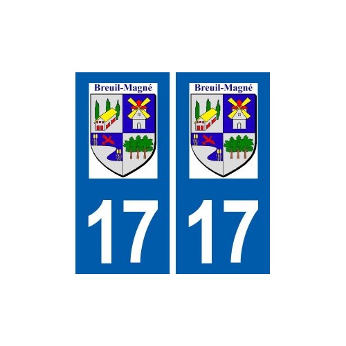 17 Breuil-Magné logo ville autocollant plaque sticker