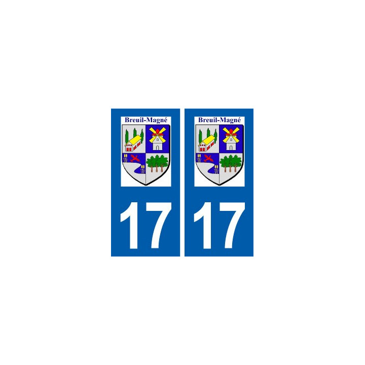 17 Breuil-Magné logo ville autocollant plaque sticker