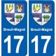 17 Breuil-Magné blason ville autocollant plaque sticker