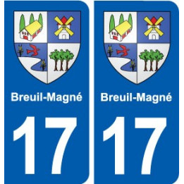 17 Breuil-Magné blason ville autocollant plaque sticker