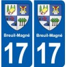 17 Breuil-Magné blason ville autocollant plaque sticker