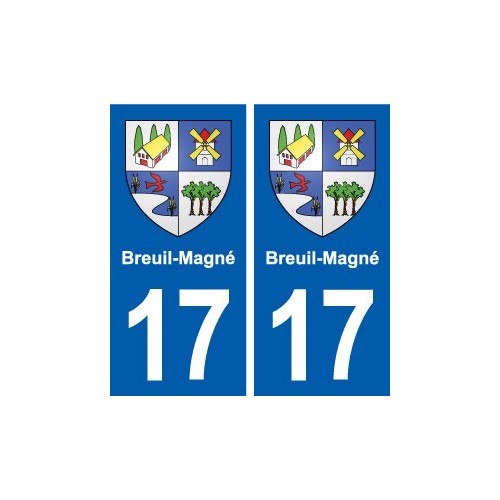 17 Breuil-Magné blason ville autocollant plaque sticker