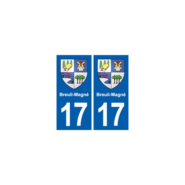 17 Breuil-Magné blason ville autocollant plaque sticker