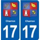 17 Charron blason ville autocollant plaque sticker