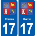 17 Charron blason ville autocollant plaque sticker