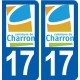 17 Charron logo ville autocollant plaque sticker