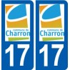 17 Charron logo ville autocollant plaque sticker