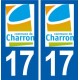 17 Charron logo ville autocollant plaque sticker