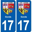 17 Gonds blason ville autocollant plaque sticker