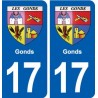 17 Gonds blason ville autocollant plaque sticker