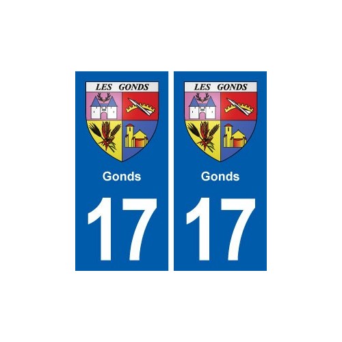 17 Gonds blason ville autocollant plaque sticker