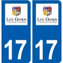 17 Gonds logo ville autocollant plaque sticker