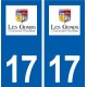 17 Gonds logo ville autocollant plaque sticker