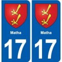 17 Matha blason ville autocollant plaque sticker
