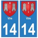 14 Vire ville autocollant plaque