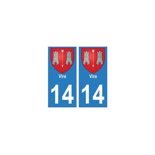 14 Vire ville autocollant plaque