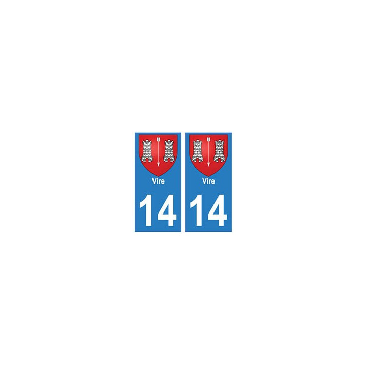 14 Vire ville autocollant plaque