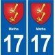 17 Matha blason ville autocollant plaque sticker