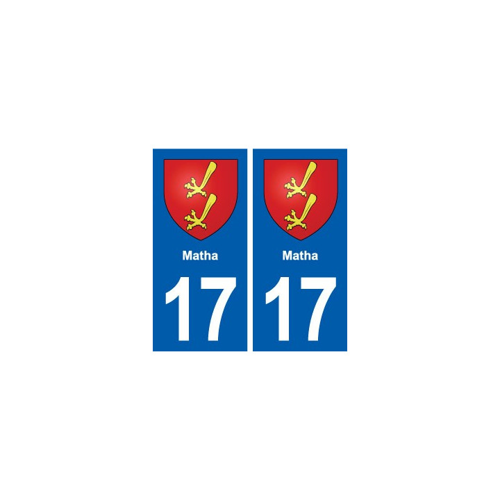 17 Matha blason ville autocollant plaque sticker