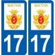 17 Matha logo ville autocollant plaque sticker