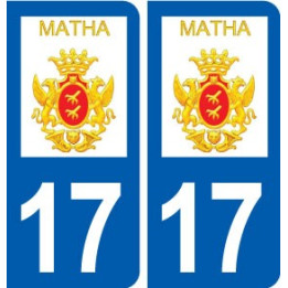 17 Matha logo ville autocollant plaque sticker