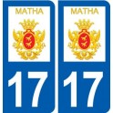 17 Matha logo ville autocollant plaque sticker