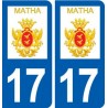 17 Matha logo ville autocollant plaque sticker