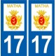17 Matha logo ville autocollant plaque sticker