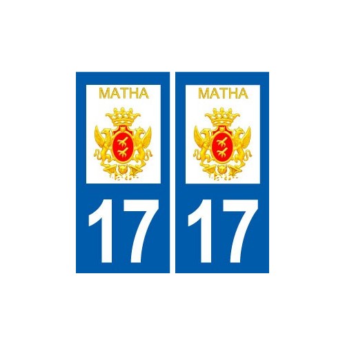 17 Matha logo ville autocollant plaque sticker