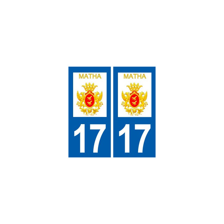17 Matha logo ville autocollant plaque sticker